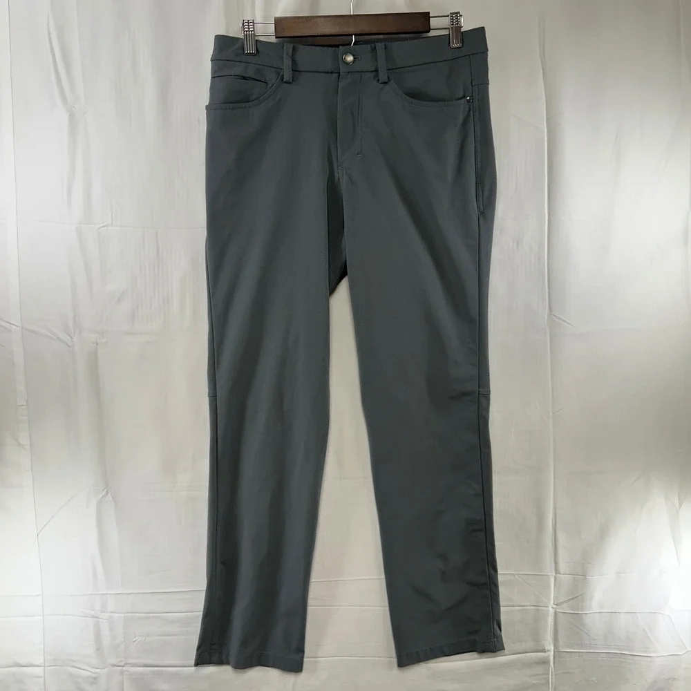 Lululemon Commission Pants Mens 30x30 Gray Technical Slim Fit Chino LM5335S